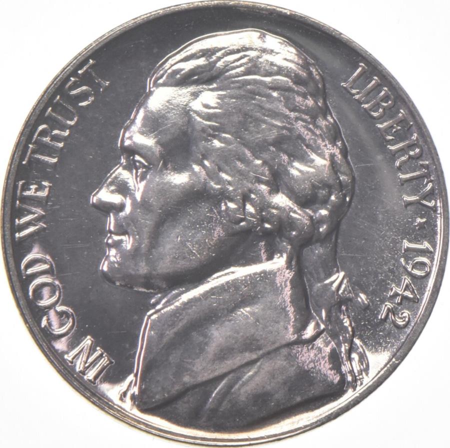 アンティークコイン モダンコイン [送料無料] 1942-Pジェファーソンニッケルプルーフ *0185 1942-P Jefferson Nickel Proof *0185のサムネイル