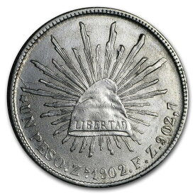 1898-1909シルバーメキシカン1ペソキャップアンドレイアヴァグキル（ASW .786オンス） 1898-1909 Silver Mexican 1 Peso Cap & Rays Avg Circ (ASW .786 oz)