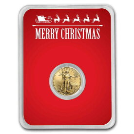 【極美品/品質保証書付】 アンティークコイン モダンコイン [送料無料] 2023 1/10オンスアメリカンゴールドイーグル - レッドメリークリスマスカード付き-SKU＃280987 2023 1/10 oz American Gold Eagle - w/Red Merry Christmas Card - SKU#280987