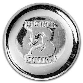 【極美品/品質保証書付】 アンティークコイン モダンコイン [送料無料] 50グラムの鋳造シルバーラウンド-Bunker Bullionボタン-SKU＃254165 50 gram Cast-Poured Silver Round - Bunker Bullion Button - SKU#254165