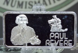 【極美品/品質保証書付】 アンティークコイン モダンコイン [送料無料] 1975ハミルトンミントアメリカの最大 *ポールリビア * 1オンス.999ファインシルバーアートバー 1975 HAMILTON Mint AMERICA'S Greatest *PAUL REVERE* 1oz .999 Fine Silver ART Bar