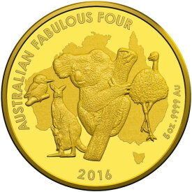 【極美品/品質保証書付】 アンティークコイン モダンコイン [送料無料] 2016 Koala Gold Coin -Australia -Australian Fabulous Four（2nd）-5 oz pp- 2016 Koala Gold Coin - Australia - Australian Fabulous Four (2nd) - 5 Oz PP-