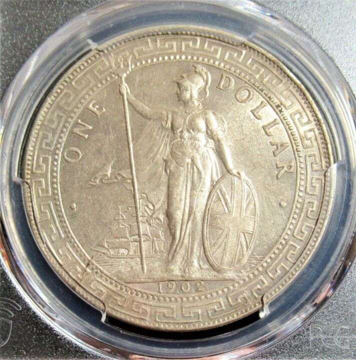 イギリス 1902 年 1ドル 銀貨 英国貿易ドル 未流通（米国貿易銀1ドル 