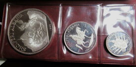【極美品/品質保証書付】 アンティークコイン モダンコイン [送料無料] アルバニア：1968 3コインシルバープルーフセット-25、10、5レケW/ケース。 Albania: 1968 3-Coin Silver Proof Set - 25, 10, 5 Leke w/ Case.