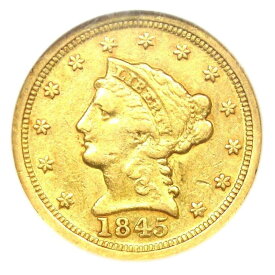 【極美品/品質保証書付】 アンティークコイン モダンコイン [送料無料] 1845 -Dリバティゴールドクォーターイーグル$ 2.50 -NGC AU50 -Rare Dahlonega Gold Coin！ 1845-D Liberty Gold Quarter Eagle $2.50 - NGC AU50 - Rare Dahlonega Gold Coin!