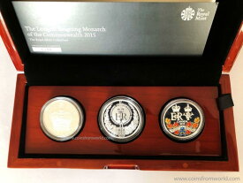 【極美品/品質保証書付】 アンティークコイン モダンコイン [送料無料] カナダオーストラリア英国2015年最長の君主3シルバーコイン Canada Australia United Kingdom 2015 The Longest Reigning Monarch 3 Silver Coin