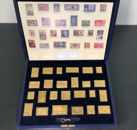 【極美品/品質保証書付】 アンティークコイン モダンコイン [送料無料] アメリカンドリーム1492-1992、25ゴールドメッキシルバー記念スタンプセット The American Dream 1492 - 1992, 25 Gold-Plated Silver Commemorative Stamp Set
