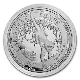 【極美品/品質保証書付】 アンティークコイン モダンコイン [送料無料] カリビアングリーンモンキー2023 1オンスカプセルの純粋なシルバーBUコイン - バルバドス CARIBBEAN GREEN MONKEY 2023 1 oz Pure Silver BU Coin in Capsule - Barbados