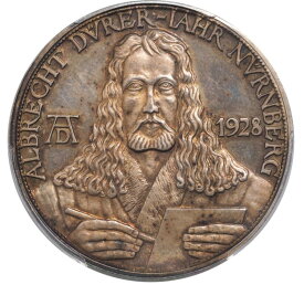 【極美品/品質保証書付】 アンティークコイン モダンコイン [送料無料] 1928年、ニュルンベルク（市）。 J. BernhartによるSilver "Albrecht Durer"メダル。 PCGS SP64！ 1928, Nuremberg (City). Silver "Albrecht Durer" Medal by J. Bernhart. PCGS SP64!