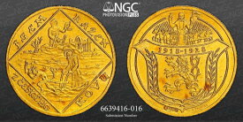【極美品/品質保証書付】 アンティークコイン モダンコイン [送料無料] 1928年、チェコスロバキア（第1共和国）。珍しいメダリックゴールド4ドゥカットコイン。 NGC MS65！ 1928, Czechoslovakia (1st Republic). Rare Medallic Gold 4 Ducats Coin. NGC MS65!