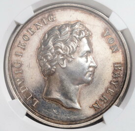 【極美品/品質保証書付】 アンティークコイン モダンコイン [送料無料] 1838年、バイバリア、ルートヴィヒI.シルバー「アウグスブルクトレーニングキャンプ」メダル。 （28GM）NGC MS60！ 1838, Bavaria, Ludwig I. Silver "Augsburg Training Camp" Medal. (28gm) NGC MS6