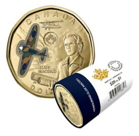 【極美品/品質保証書付】 アンティークコイン モダンコイン [送料無料] 2023カナダエルシーマクギルを称える25x $ 1色の特別なラップダラーコインロール 2023 CANADA Honoring Elsie MacGill 25x$1 Colorized Special Wrap Dollar Coin Roll
