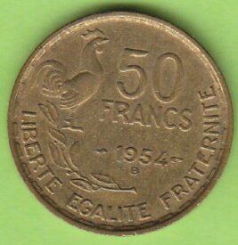 【極美品/品質保証書付】 アンティークコイン モダンコイン [送料無料] NSW-Lepzig France 50 Francs 1954 b XF Rare Nsw-leipzig France 50 Francs 1954 B IN XF Rare