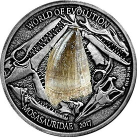 【極美品/品質保証書付】 アンティークコイン モダンコイン [送料無料] 2017 1000 Francs Burkina Faso World of Evolution Mosasauridae Antiqued Coin。 2017 1000 Francs Burkina Faso World Of Evolution MOSASAURIDAE Antiqued Coin.