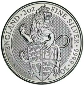 【極美品/品質保証書付】 アンティークコイン モダンコイン [送料無料] 2016?5イギリスのクイーンビーストライオンオブイングランド2オンスシルバーBUコイン。 2016 ?5 Great Britain Queen Beast LION OF ENGLAND 2 Oz Silver BU Coin.