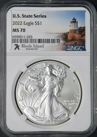 【極美品/品質保証書付】 アンティークコイン モダンコイン [送料無料] 2022 American Silver Eagle -NGC MS70-7Kロードアイランド -?コインガン 2022 American Silver Eagle - NGC MS70 - 7K Rhode Island - ?COINGIANTS?