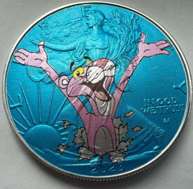 【極美品/品質保証書付】 アンティークコイン モダンコイン [送料無料] ピンクパンサー - アメリカンシルバーイーグル1オンス.999限定版シルバーダラーコイン Pink Panther - American Silver Eagle 1oz .999 Limited Edition Silver Dollar Coin