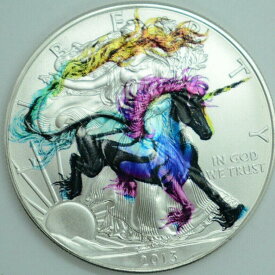 【極美品/品質保証書付】 アンティークコイン モダンコイン [送料無料] レインボーユニコーン - ファンタジー - アメリカンシルバーイーグル1オンス.999シルバーダラーコイン Rainbow Unicorn - Fantasy - American Silver Eagle 1oz .999 Silver Dollar Coin