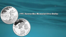 【極美品/品質保証書付】 アンティークコイン モダンコイン [送料無料] 米国1991年韓国戦争記念銀ドル United States 1991 Korean War Memorial Silver Dollar