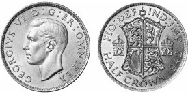 【極美品/品質保証書付】 アンティークコイン モダンコイン [送料無料] イギリスハーフクラウン1942シルバーコイン United Kingdom Half Crown 1942 Silver Coin