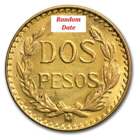 【極美品/品質保証書付】 アンティークコイン モダンコイン [送料無料] メキシコゴールドペソ-2ペソ Mexican Gold Peso - 2 Peso