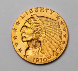 【極美品/品質保証書付】 アンティークコイン モダンコイン [送料無料] 1910 $ 2.5ドルゴールドインディアンヘッドリバティクォーターイーグルコインUNC 1910 $2.5 Dollar Gold Indian Head Liberty Quarter Eagle Coin UNC