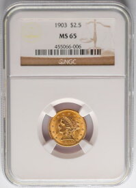 【極美品/品質保証書付】 アンティークコイン モダンコイン [送料無料] 1903 $ 2.5ドルゴールドリバティヘッドリバティクォーターイーグルコインNGC MS-65 1903 $2.5 Dollar Gold Liberty Head Liberty Quarter Eagle Coin NGC MS-65
