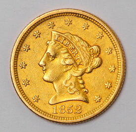 【極美品/品質保証書付】 アンティークコイン モダンコイン [送料無料] 1852 $ 2.5ドルゴールドリバティヘッドリバティクォーターイーグルコインレア 1852 $2.5 Dollar Gold Liberty Head Liberty Quarter Eagle Coin RARE