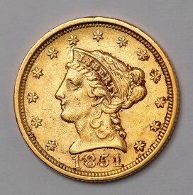 【極美品/品質保証書付】 アンティークコイン モダンコイン [送料無料] 1851 $ 2.5ドルゴールドリバティヘッドリバティクォーターイーグルコインレア 1851 $2.5 Dollar Gold Liberty Head Liberty Quarter Eagle Coin RARE