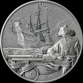【極美品/品質保証書付】 アンティークコイン モダンコイン [送料無料] 2023バルバドスキャプテンオブフォーチュンクイーンアンズリベンジ2オンスシルバーコイン 2023 Barbados Captain's of Fortune Queen Anne's Revenge 2 oz Silver Coin
