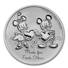 【極美品/品質保証書付】 アンティークコイン モダンコイン [送料無料] 2023ニュー1オンスシルバー$ 2ミッキー＆ミニーがお互いに作った 2023 Niue 1 oz Silver $2 Mickey & Minnie Made for each other
