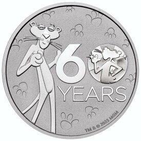【極美品/品質保証書付】 アンティークコイン モダンコイン [送料無料] ピンクパンサー60周年1オンスシルバーコイントゥバル2024 Pink Panther 60th anniversary 1 oz silver coin Tuvalu 2024