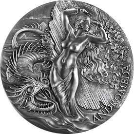 【極美品/品質保証書付】 アンティークコイン モダンコイン [送料無料] アンドロメダと海のモンスター2オンスシルバーコインカメルーン2022 Andromeda and sea monster 2 oz silver coin Cameroon 2022