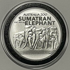 【極美品/品質保証書付】 アンティークコイン モダンコイン [送料無料] 2022スマトラエレファントオーストラリア動物園コイン1トロイオズ.999ファインシルバーラウンドメダル 2022 Sumatran Elephant Australia Zoo Coin 1 Troy Oz .999 Fine Silver Round Medal