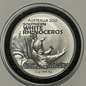 【極美品/品質保証書付】 アンティークコイン モダンコイン [送料無料] 2022ホワイトリノセロスオーストラリア動物園コイン1トロイオズ.999ファインシルバーラウンドメダル 2022 White Rhinoceros Australia Zoo Coin 1 Troy Oz .999 Fine Silver Round Medal