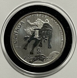 【極美品/品質保証書付】 アンティークコイン モダンコイン [送料無料] 2015カナダカルガリースタンピードアートコイン1/2トロイオズ.9999ファインシルバーラウンドメダル 2015 Canada Calgary Stampede? Art Coin 1/2 Troy Oz .9999 Fine Silver Round Medal