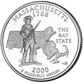 【極美品/品質保証書付】 アンティークコイン モダンコイン [送料無料] 2000 Pマサチューセッツ州四半期。 USミントロールから循環しません。 2000 P Massachusetts State Quarter. Uncirculated From US Mint roll.