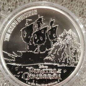 【極美品/品質保証書付】 アンティークコイン モダンコイン [送料無料] ディズニーパイレーツカリビアンフライングダッチマン1オンス.999シルバー$ 2コインデイビージョーンズ Disney Pirates Caribbean The Flying Dutchman 1 oz .999 Silver $2 coin Davy Jones