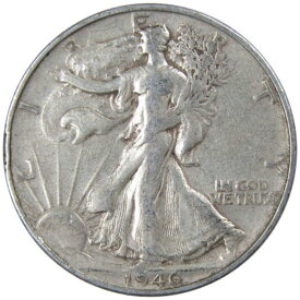【極美品/品質保証書付】 アンティークコイン モダンコイン [送料無料] 1946年のリバティウォーキング半ドルAG約90％シルバー50C USコイン 1946 S Liberty Walking Half Dollar AG About Good 90% Silver 50c US Coin