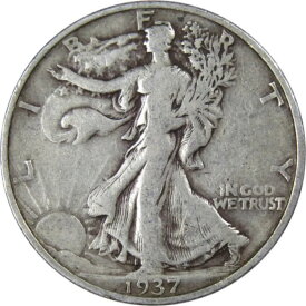 【極美品/品質保証書付】 アンティークコイン モダンコイン [送料無料] 1937年のリバティウォーキング半ドルAG約90％シルバー50C USコイン 1937 S Liberty Walking Half Dollar AG About Good 90% Silver 50c US Coin