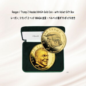 yiۏ؏tz[K / gv 2wbh MAGA - xxbgMtg{bNXt / Reagan / Trump 2 Headed MAGA Gold Coin - with Velvet Gift Box []