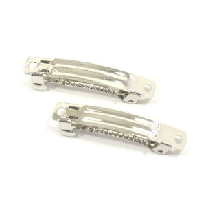 台湾製 バレッタ 金具 小 4cm ニッケル 【10個セット】〔ミニサイズ シンプル 髪どめ 前髪 サイド 少ない髪ちょこっと留め ハンドメイド 手芸用品 DIY 材料 素材 4cm 10コ 土台 ホールタイプ 布飾