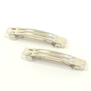 台湾製 バレッタ 金具 小 5cm ニッケル 【10個セット】 〔ミニサイズ シンプル 髪どめ 前髪 サイド 少ない髪ちょこっと留め ハンドメイド 手芸用品 DIY 材料 素材 5cm 10コ 土台 ホールタイプ 布