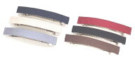 バレッタ 中 8cm 【同色2個セット】 〔シンプル 髪留め ベーシック 定番 ヘアアクセサリー無地 プレーン …