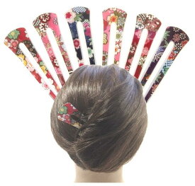 【限定品】和かんざし ちりめん柄 和柄 2本足かんざし ヘアスティック 短め ハンドメイド 可愛い おしゃれ 着物 振袖 留袖 浴衣 和装 ヘアアレンジ 軽い まとめ髪 飾り 華やか【ray】