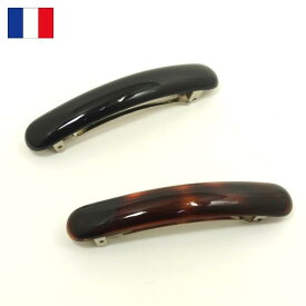 訳あり フランス バレッタ 甲丸 大 9cm【2個セット】 〔シンプル 髪留め 8cm金具 端がラウンド楕円のストレート ベーシック 定番 ヘアアクセサリー 黒/べっこう色 無地 プレーン 大きい 材料 素材 ハーフアップ 上品 オフィス 仕事〕