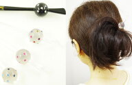 【値下げ】玉かんざし クリア ラインストーン付 〔髪飾り ヘアスティック ヘアアクセサリー 1本簪 キラキ…