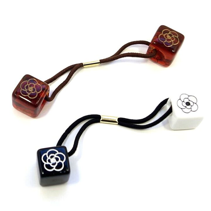 楽天市場】ヘアゴム 花彫りキューブ 〔ダブルポニー 1本 サイコロ  