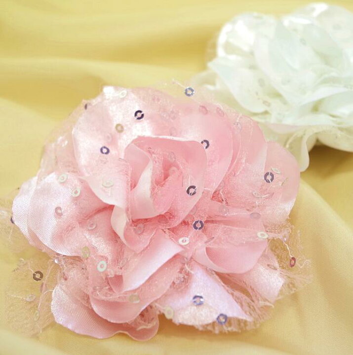 楽天市場】【メール便送料無料】コサージュ 髪飾り スパンコール  