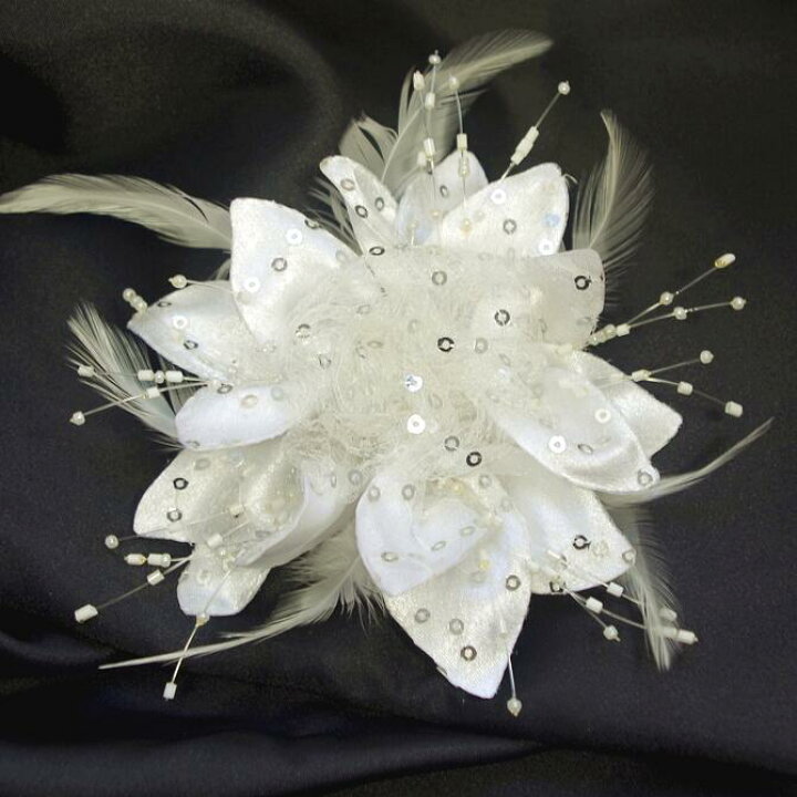 楽天市場】【送料無料】コサージュ 髪飾り スパンコール フラワー  